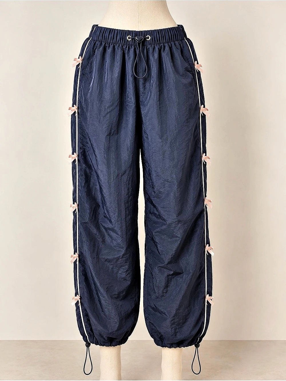 COCO & SHAY Women’s XS Navy Bow Side Stripe Nylon Track Pants